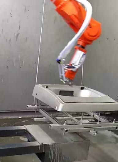 爾必地機器人轉臺噴涂機器人現場案例